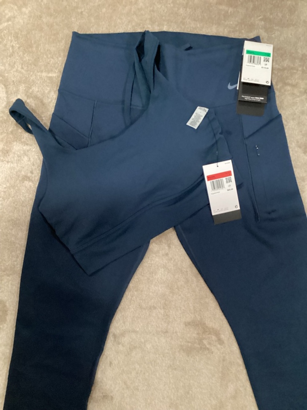 Nike Dark Navy Blue Athletic Set - Sports Bra and Leggings